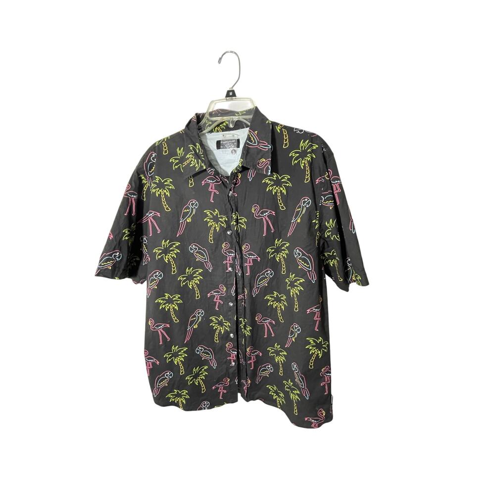 Ocean Current Men's Novelty Neon Miami Cotton Bachelor Casual Button Shirt XL